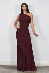 GODDESS - ONE SHOULDER MESH MAXI DRESS