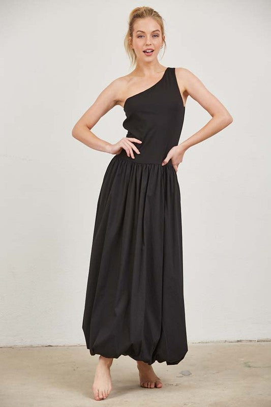 LUNA - ONE SHOULDER BUBBLE DRESS