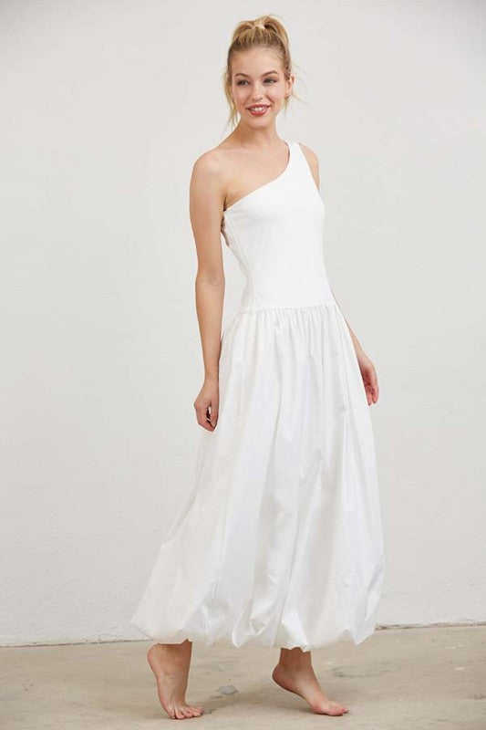LUNA - ONE SHOULDER BUBBLE DRESS