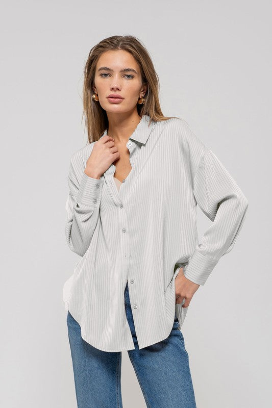 SATIN PINSTRIPE BLOUSE