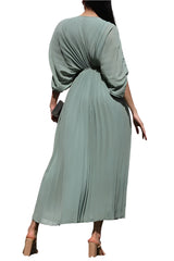 MAYA - PLEAT V MAXI DRESS