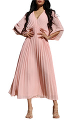 MAYA - PLEAT V MAXI DRESS