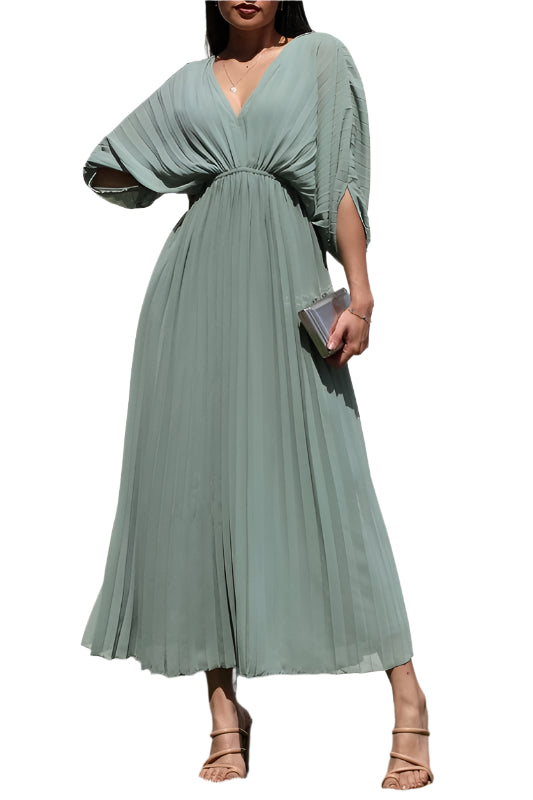 MAYA - PLEAT V MAXI DRESS