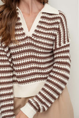 JOHNNY STRIPE CROCHET SWEATER