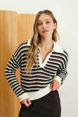 JOHNNY STRIPE CROCHET SWEATER