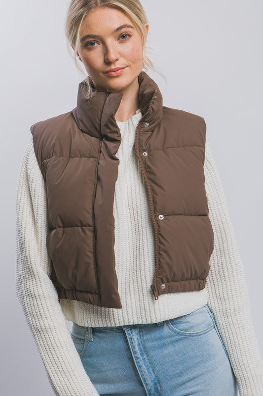 CROP PUFFER VEST
