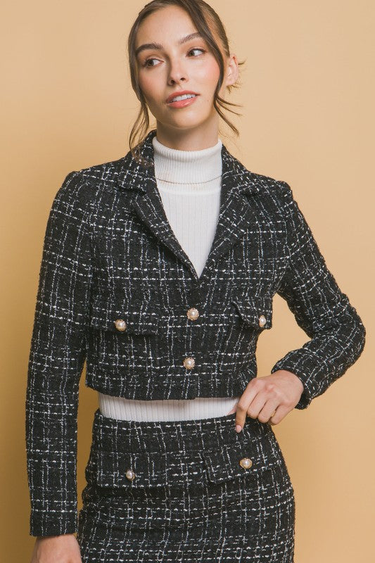 COCOLOVE - TWEED CROP JACKET