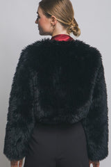 CROP FAUX FUR JACKET