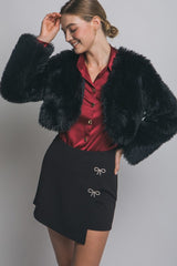 CROP FAUX FUR JACKET