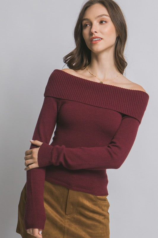 OFF SHOULDER SWEATER