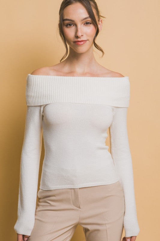 OFF SHOULDER SWEATER