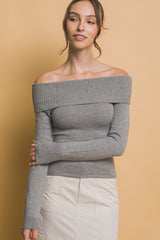 OFF SHOULDER SWEATER