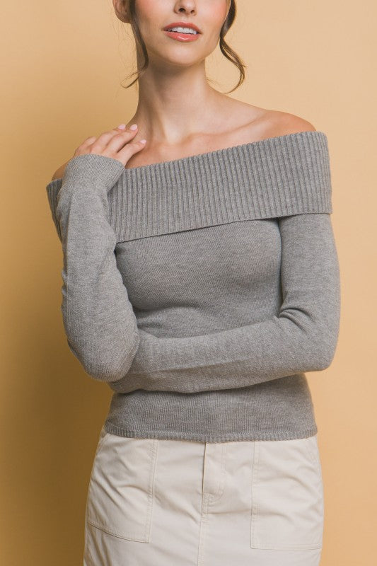 OFF SHOULDER SWEATER
