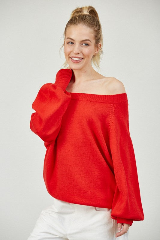 OFF SHOULDER SWEATER