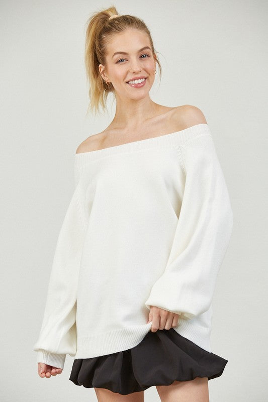 OFF SHOULDER SWEATER