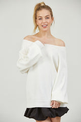 OFF SHOULDER SWEATER