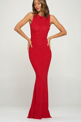 FUKURO - GLITTER BOW BACK MAXI DRESS