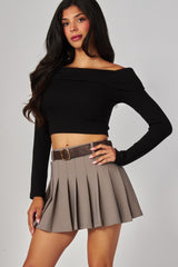 SCUBA PLEATED SKORT WITH BELT