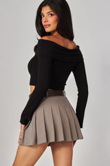 SCUBA PLEATED SKORT WITH BELT