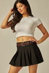 SCUBA PLEATED SKORT WITH BELT