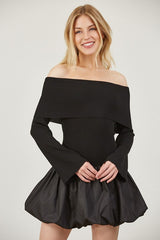 GIULIA - OFF SHOULDER BALLOON MINI DRESS