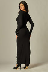 JOLIE - SCOOP NECK RIBBED DRESS