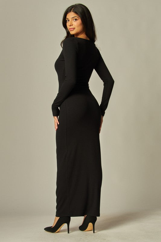 JOLIE - SCOOP NECK RIBBED DRESS