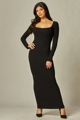 JOLIE - SCOOP NECK RIBBED DRESS