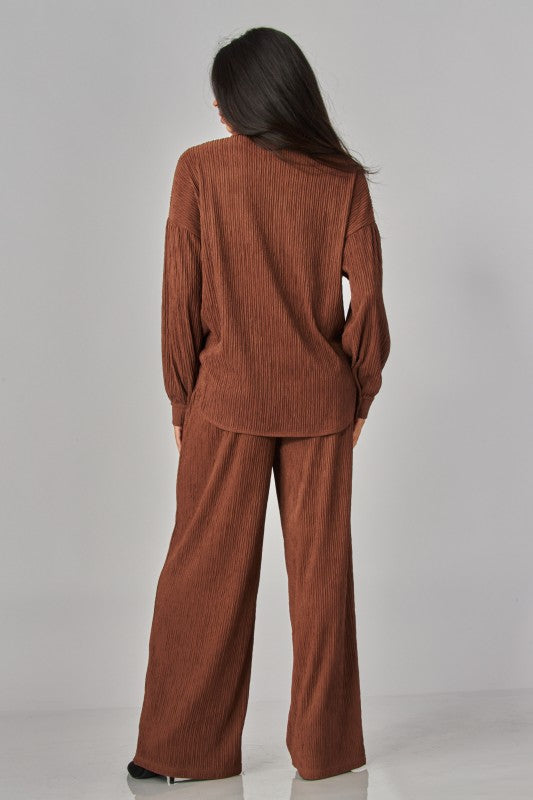 PLISSE - CRINKLE KNIT PANT