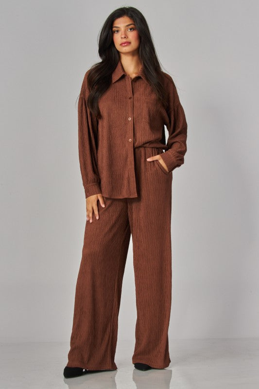 PLISSE - CRINKLE KNIT PANT