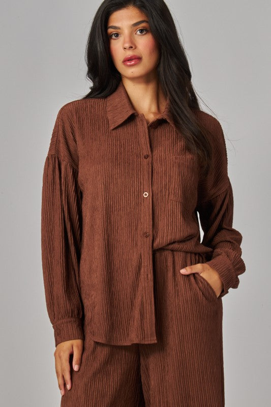 PLISSE - CRINKLE KNIT SHIRT