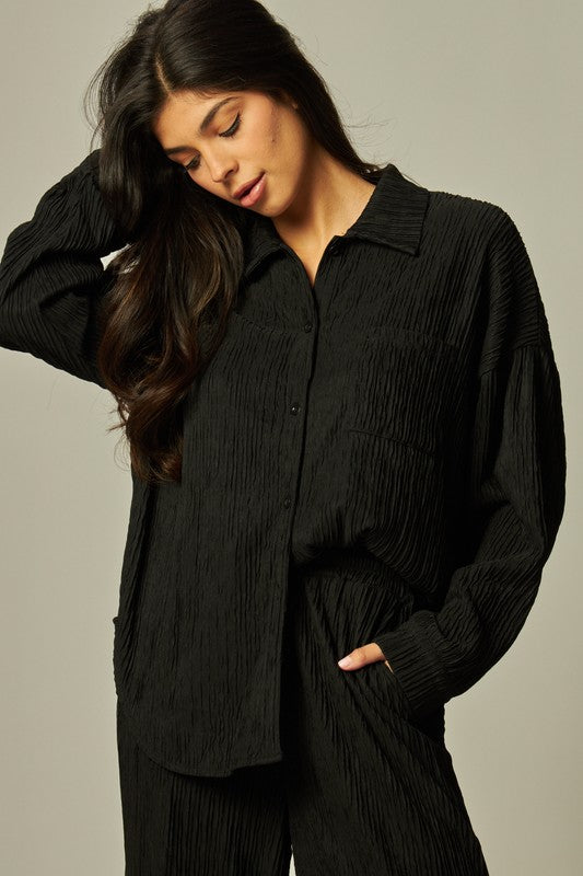 PLISSE - CRINKLE KNIT SHIRT