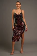 BLACK TIE - MULTI CAMI SEQUIN DRESS