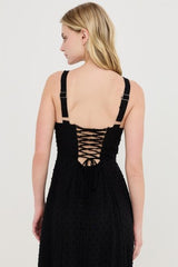 ELISE - TIE BACK SWISS DOT DRESS
