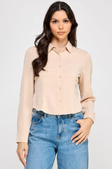 LONG SLEEVE BUTTON BLOUSE