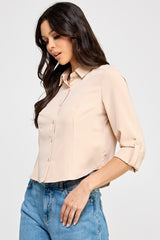 LONG SLEEVE BUTTON BLOUSE