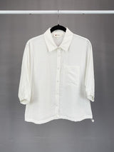 SHORT SLEEVE DRAWSTRING POCKET TOP
