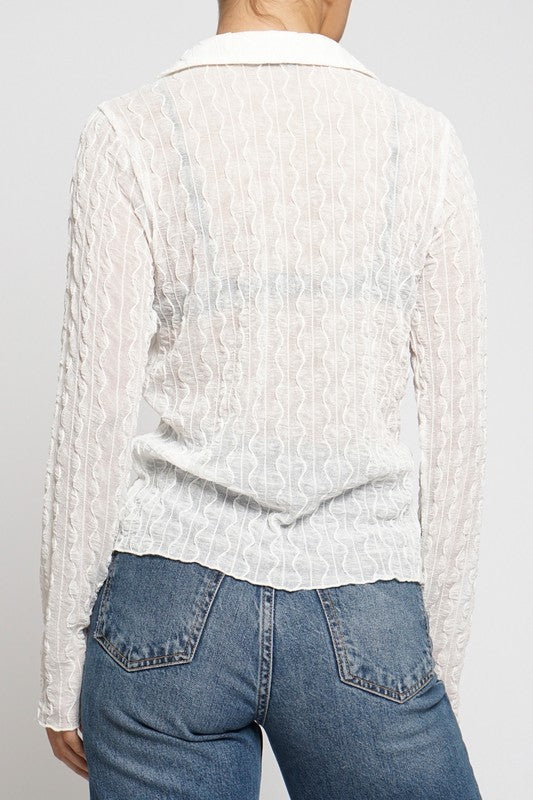 TEXTURED MESH SHIRT