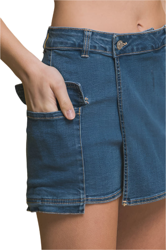 POLLY - DENIM CARGO SKIRT