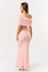 BABYPINK - OFF SHOULDER MESH DRESS
