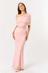BABYPINK - OFF SHOULDER MESH DRESS