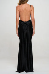 GEMMA - GLITTER BOW BACK MAXI DRESS