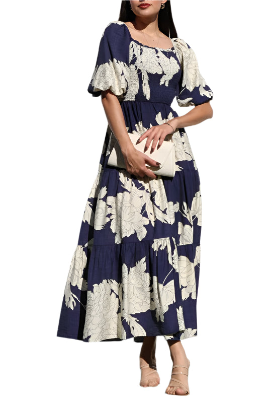 FLORENCE - PUFF SLEEVE FLORAL DRESS