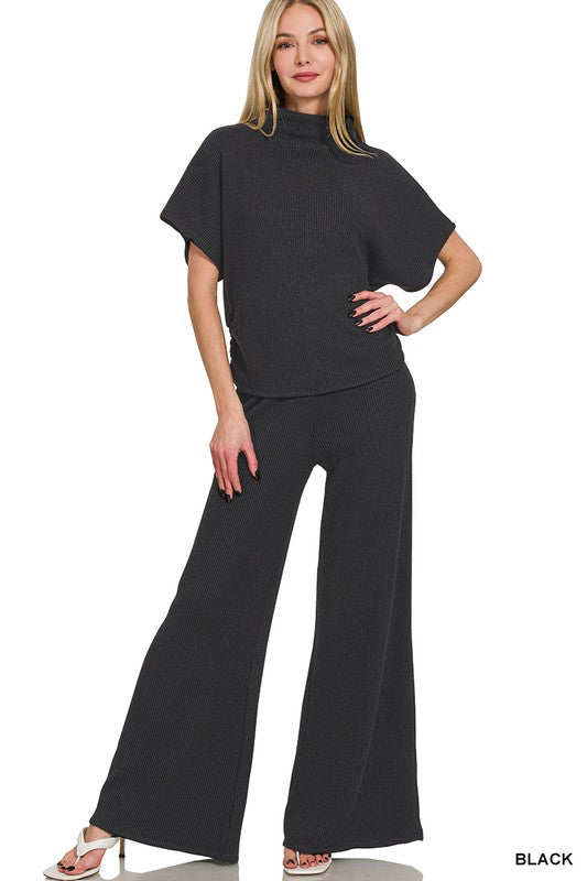 ALIA - KNIT WIDE LEG PANT