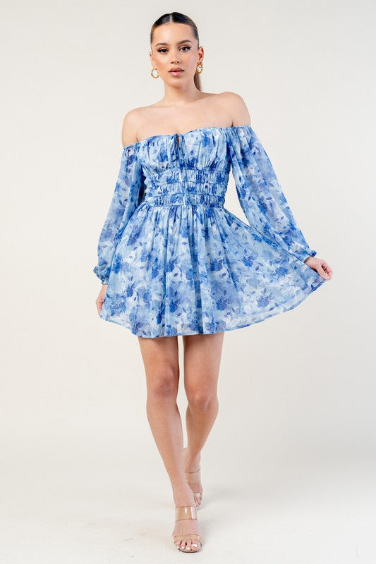 SCARLETT - PRINT OFF SHOULDER DRESS