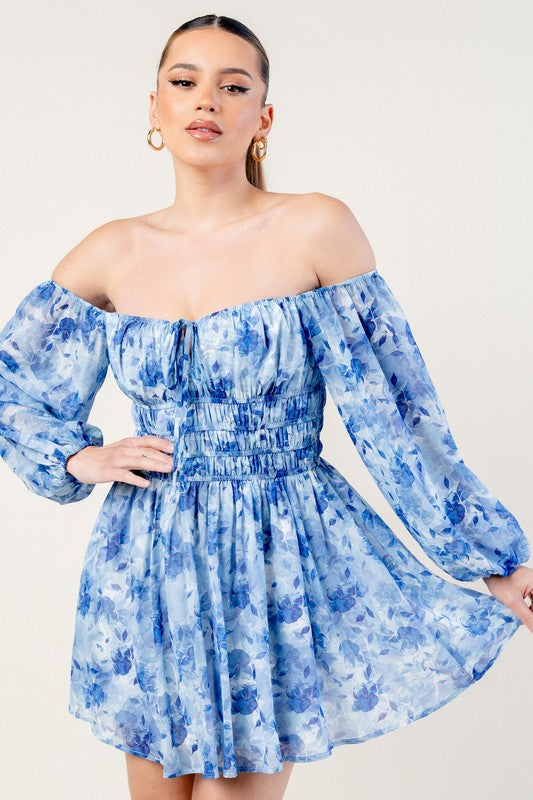 SCARLETT - PRINT OFF SHOULDER DRESS