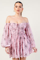 SCARLETT - PRINT OFF SHOULDER DRESS