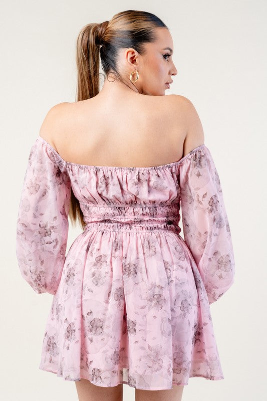 SCARLETT - PRINT OFF SHOULDER DRESS