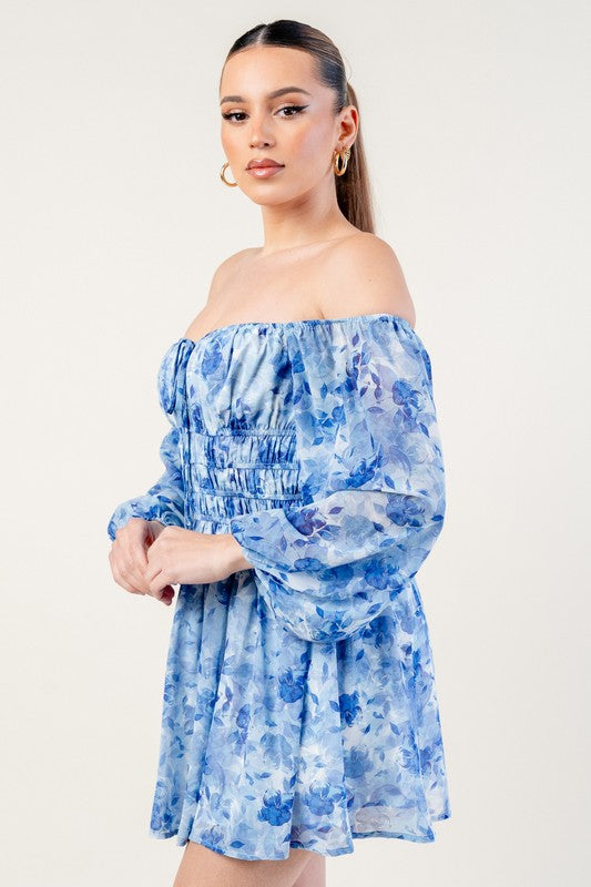 SCARLETT - PRINT OFF SHOULDER DRESS