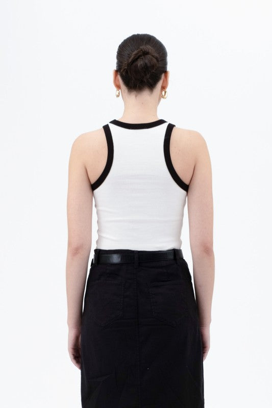 CONTRAST RACERBACK TANK